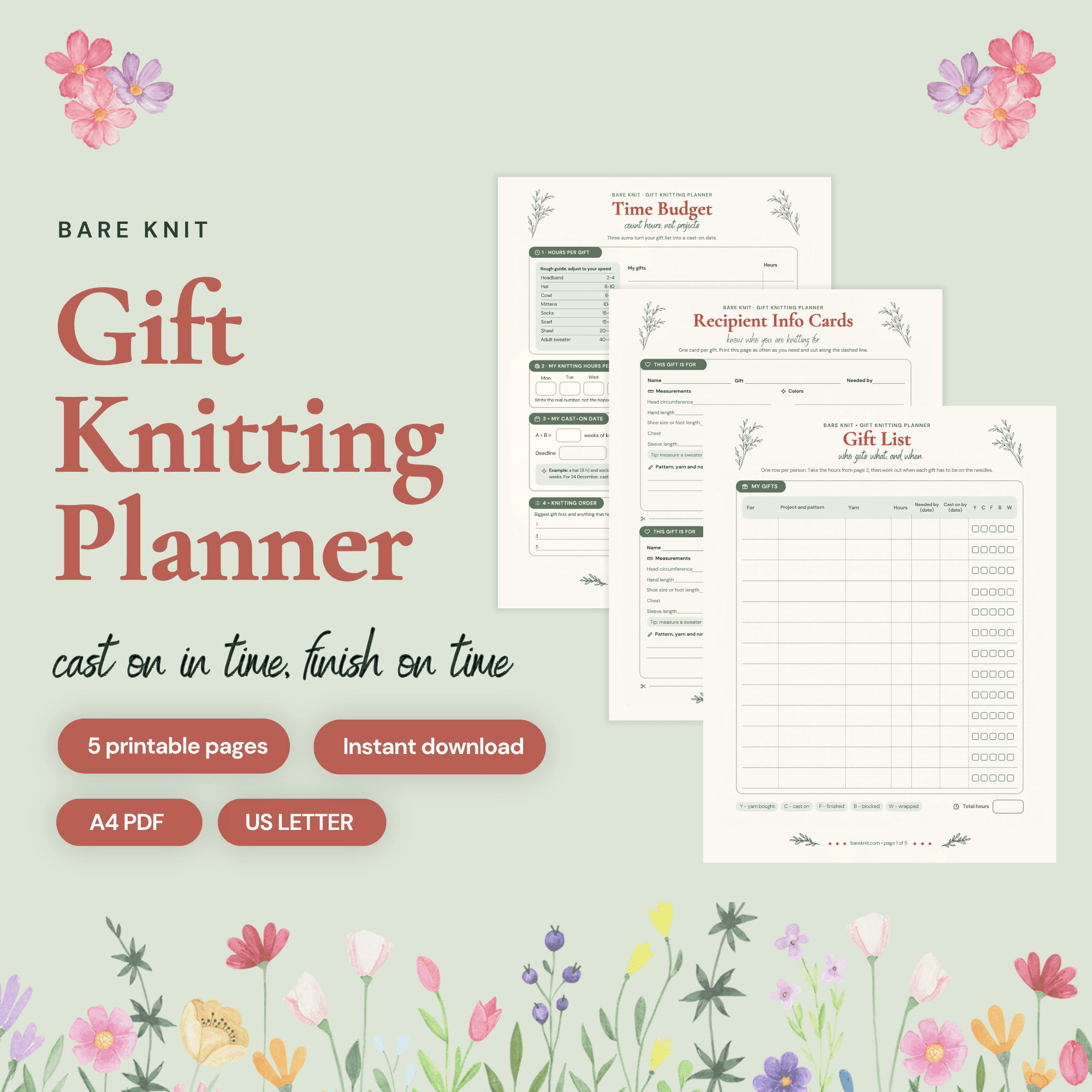 Gift Knitting Planner